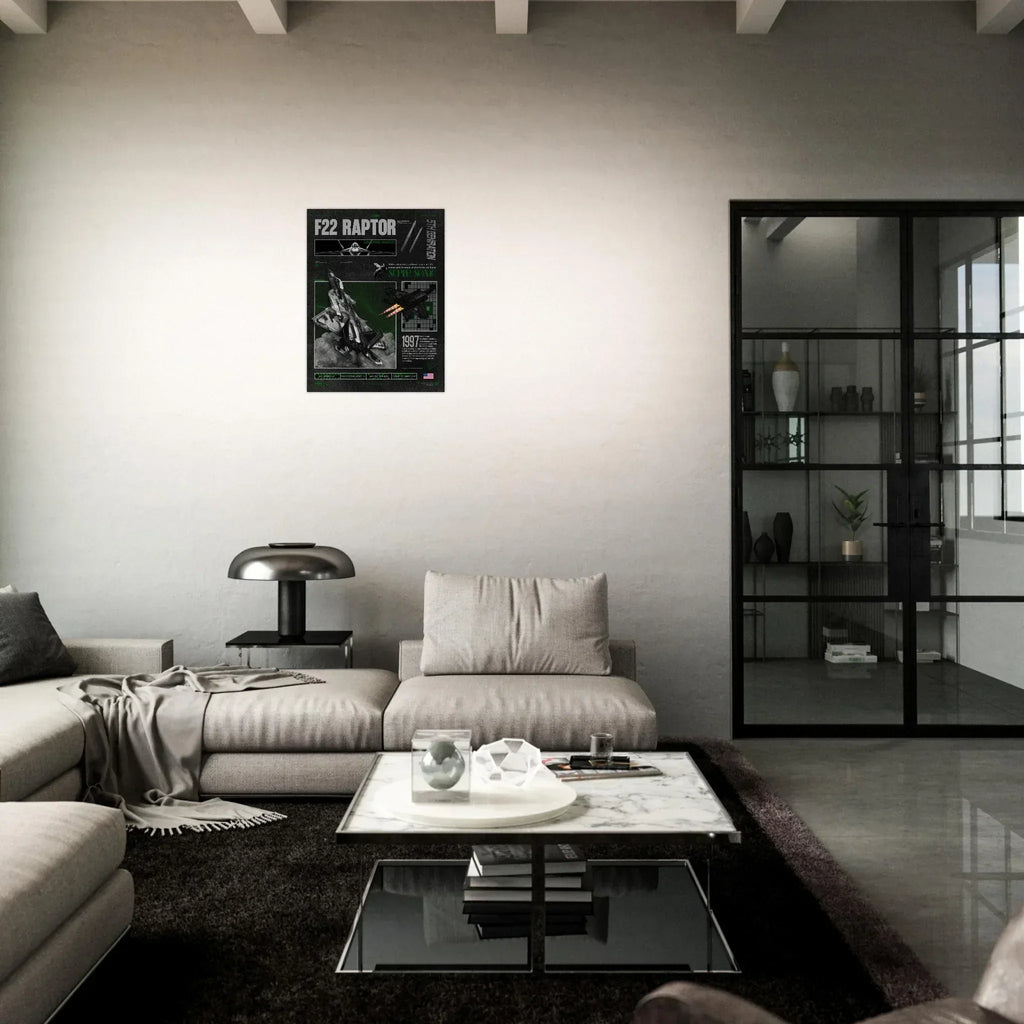 F22 Raptor Brutalism Premium Matte Poster - Missileer Posters