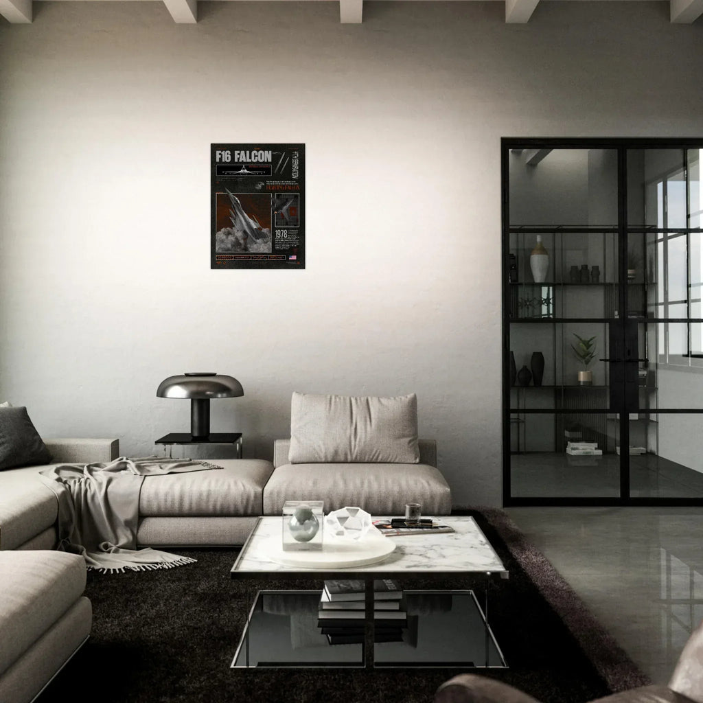 F16 Falcon Brutalism Premium Matte Poster - Missileer Posters