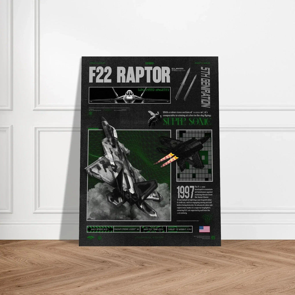 F22 Raptor Brutalism Premium Matte Poster - Missileer Posters