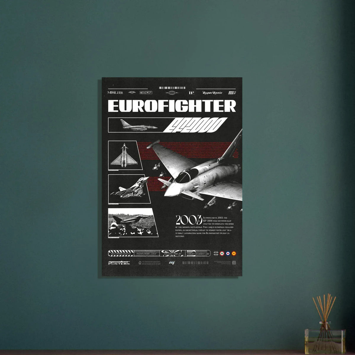 Retro EF2000 Eurofighter Typhoon Premium Matte Poster - Missileer Posters