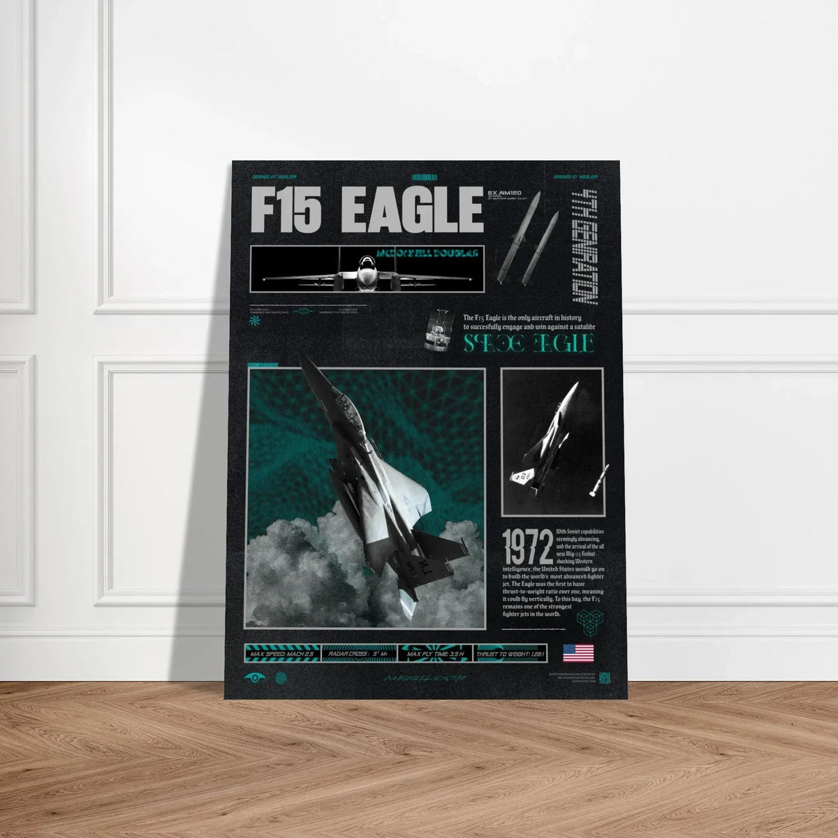 F15 Eagle Brutalism Premium Matte Poster - Missileer Posters