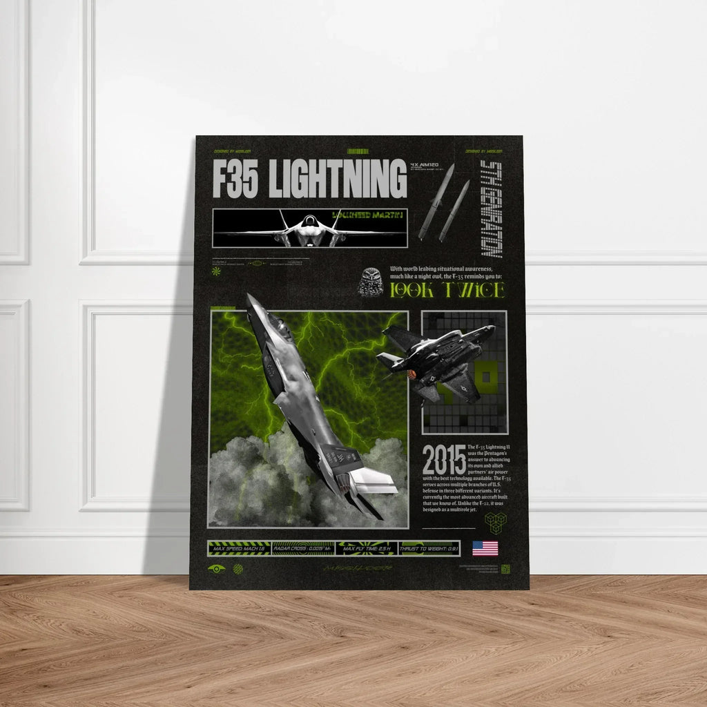 F35 Lightning 2 Brutalism Premium Matte Poster - Missileer Posters