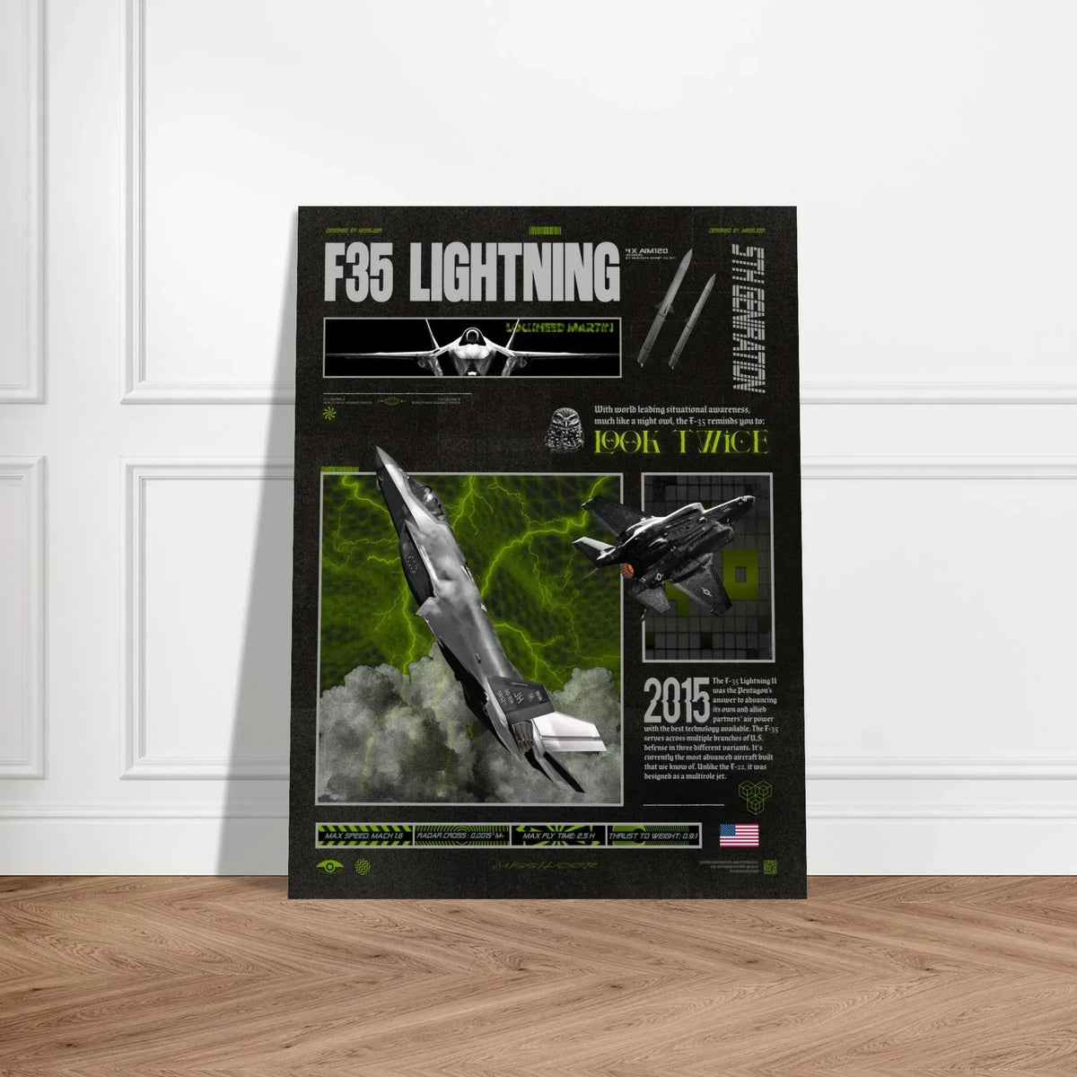 F35 Lightning 2 Brutalism Premium Matte Poster - Missileer Posters