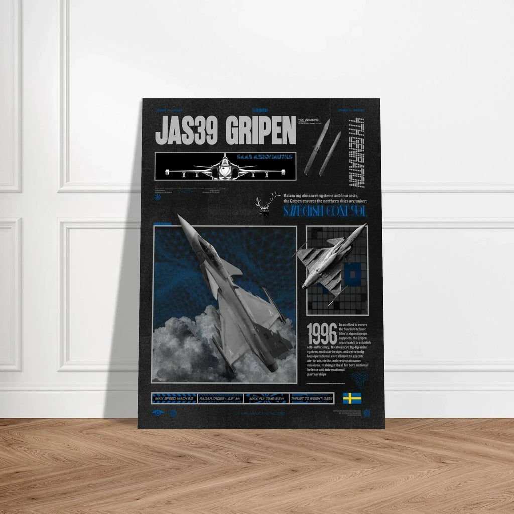 JAS39 Gripen Brutalism Premium Matte Poster - Missileer Posters