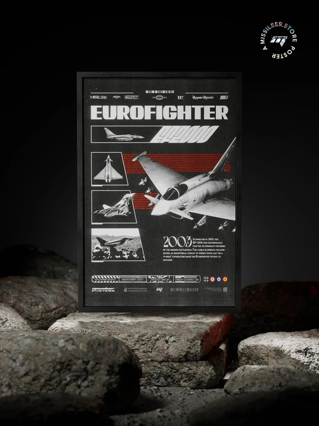 Retro EF2000 Eurofighter Typhoon Premium Matte Poster - Missileer Posters