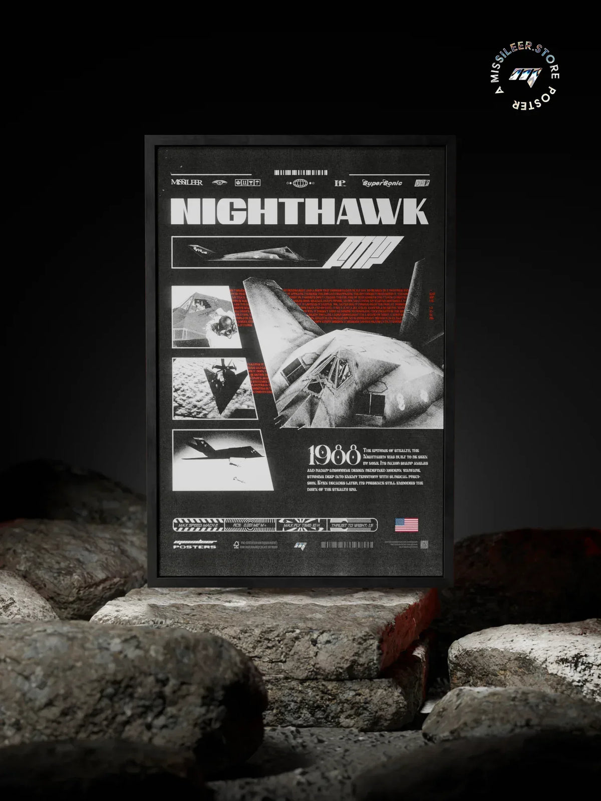 Retro F117 Nighthawk Premium Matte Poster - Missileer Posters