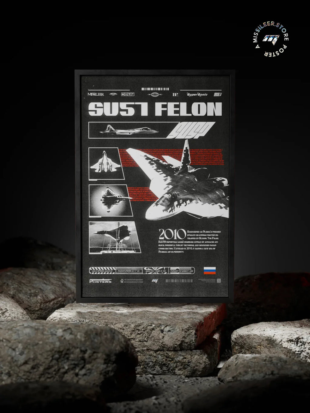 Retro Su 57 Felon Premium Matte Poster - Missileer Posters