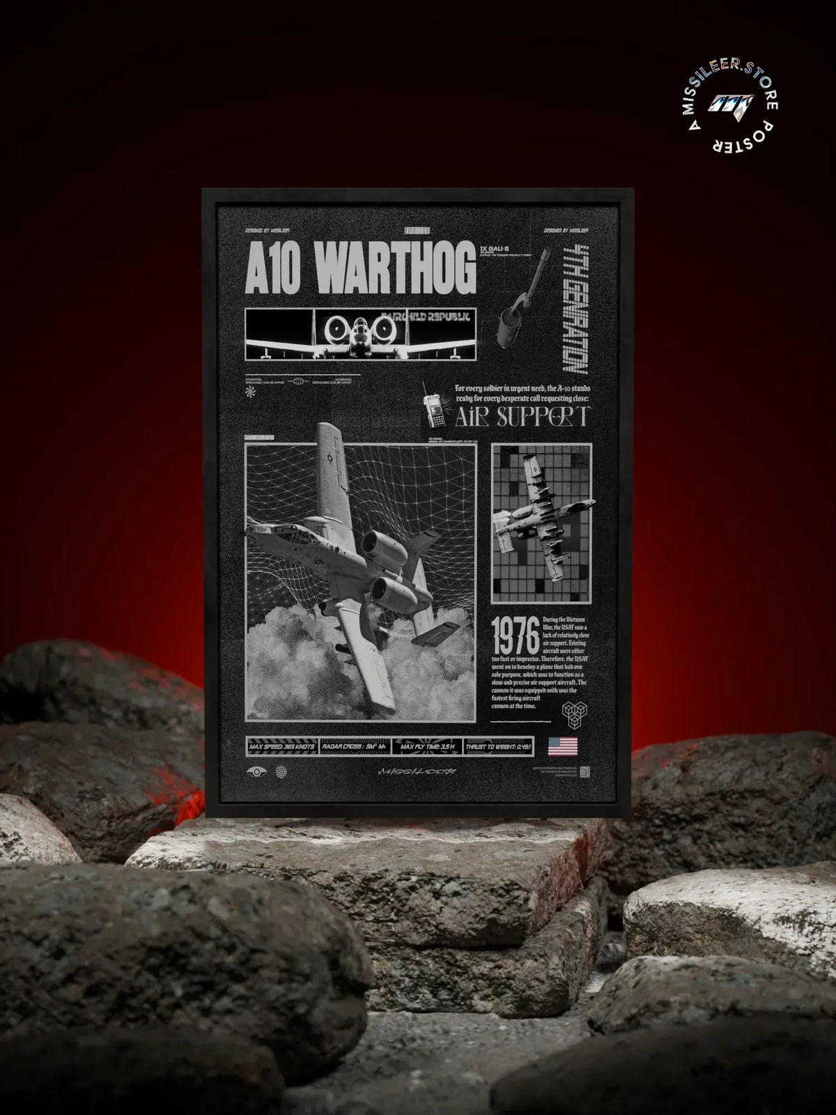 A10 Warthog Brutalism Premium Matte Poster - Missileer Posters