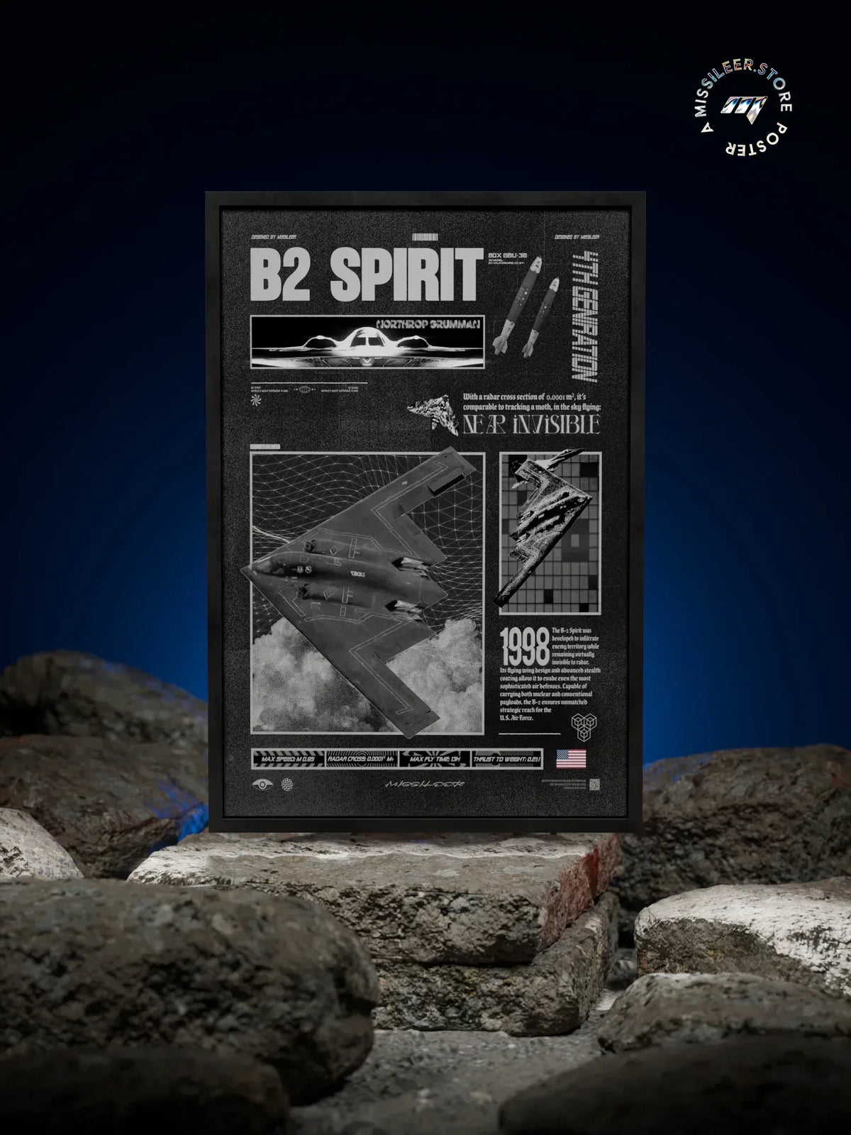 B2 Spirit Brutalism Premium Matte Poster - Missileer Posters