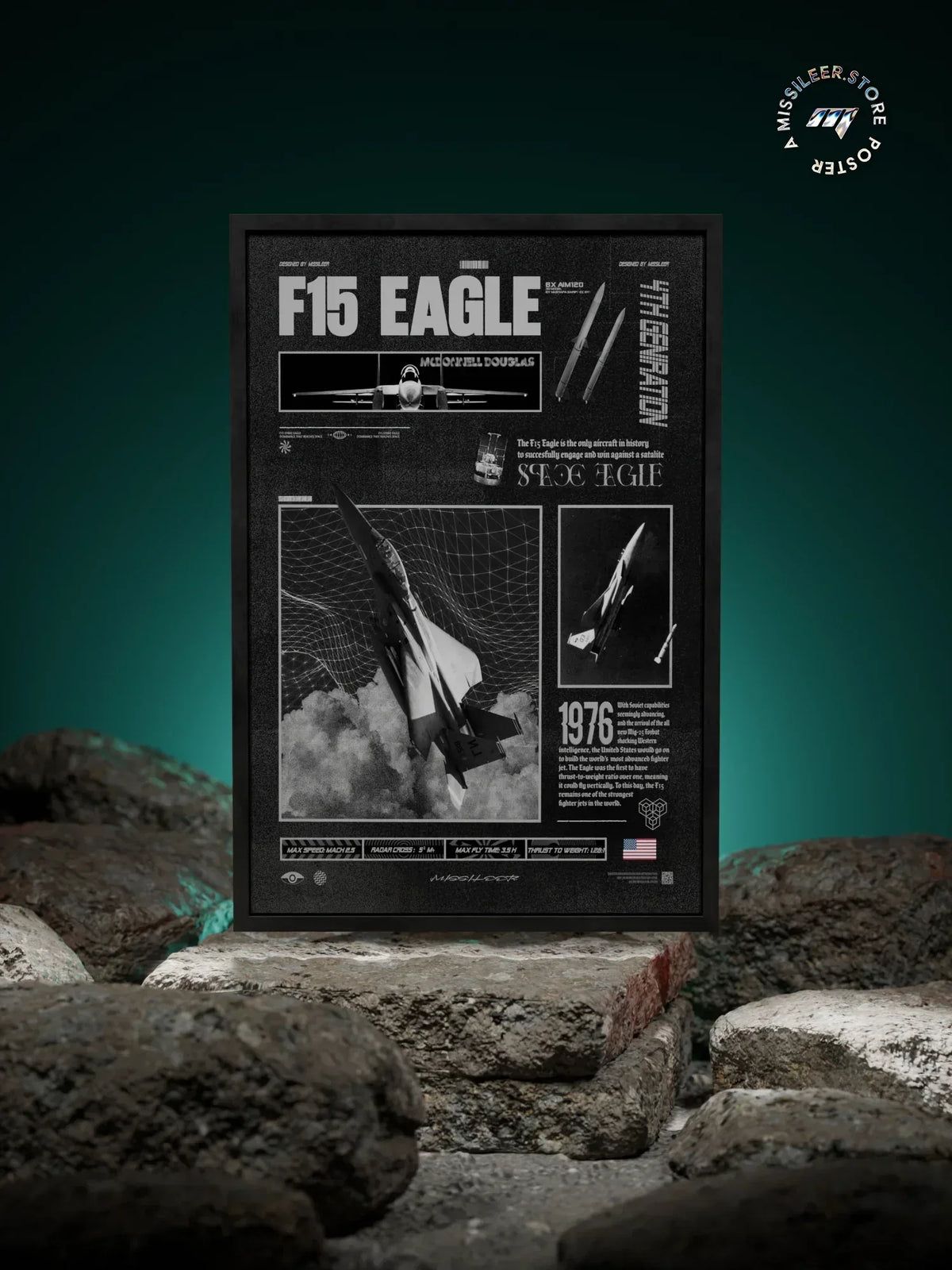 F15 Eagle Brutalism Premium Matte Poster - Missileer Posters