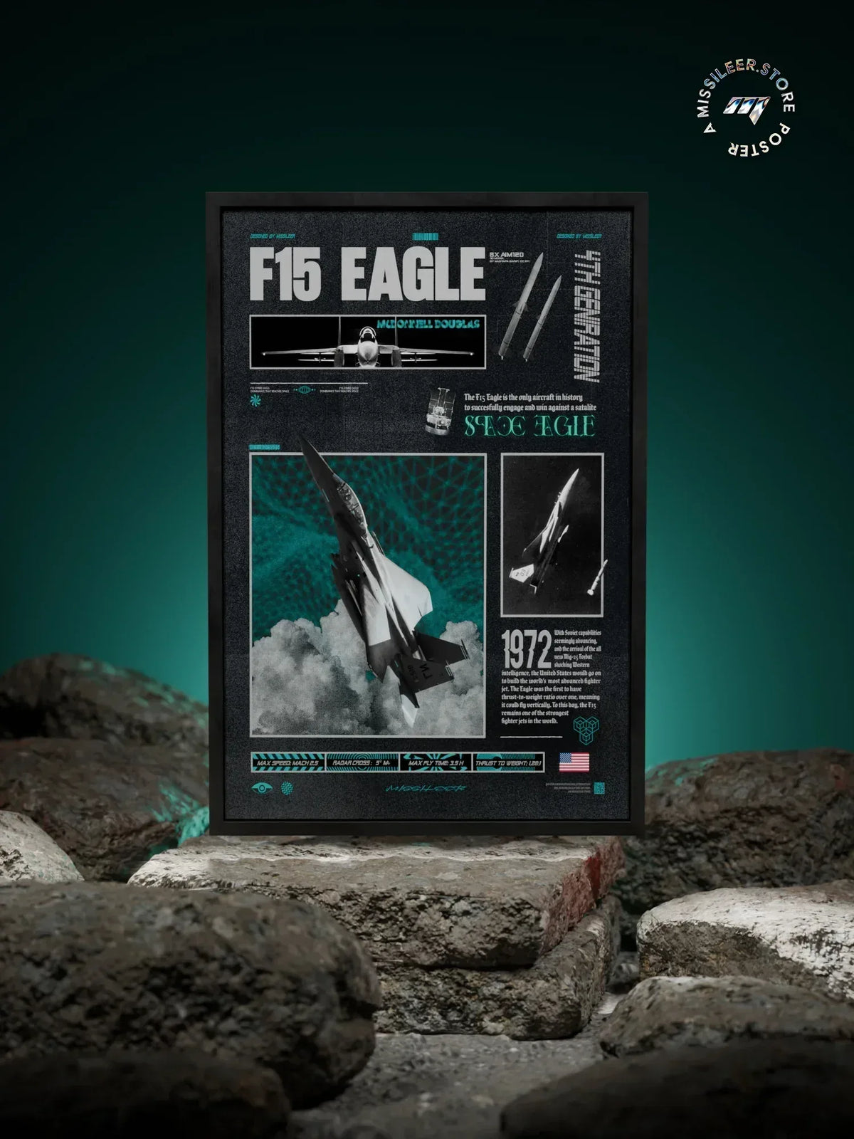 F15 Eagle Brutalism Premium Matte Poster - Missileer Posters