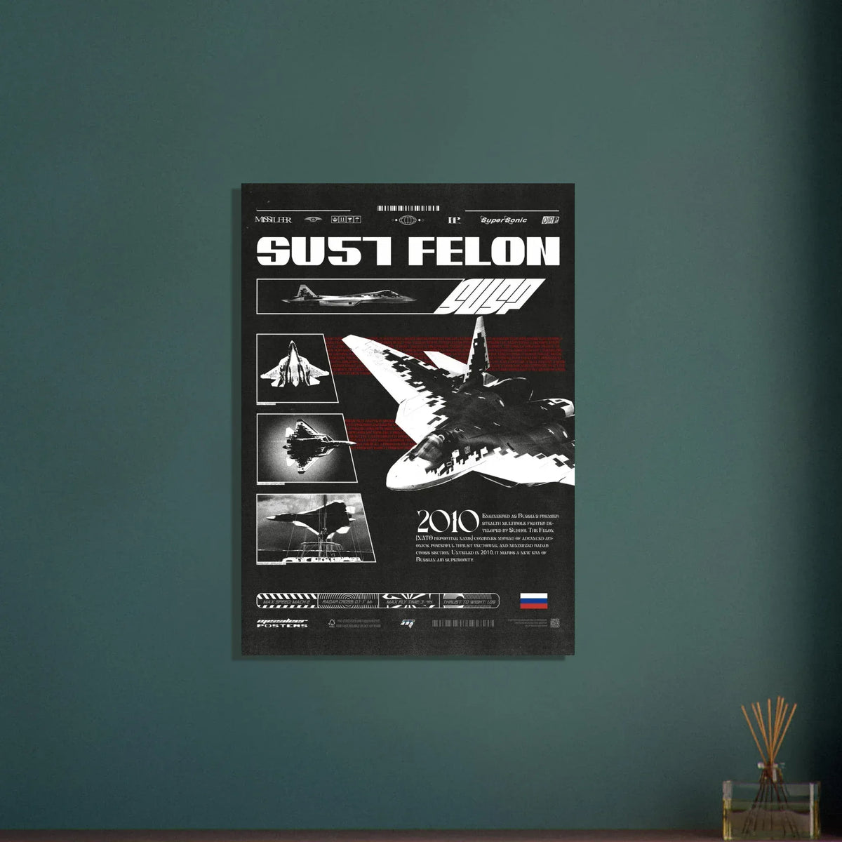 Retro Su 57 Felon Premium Matte Poster - Missileer Posters