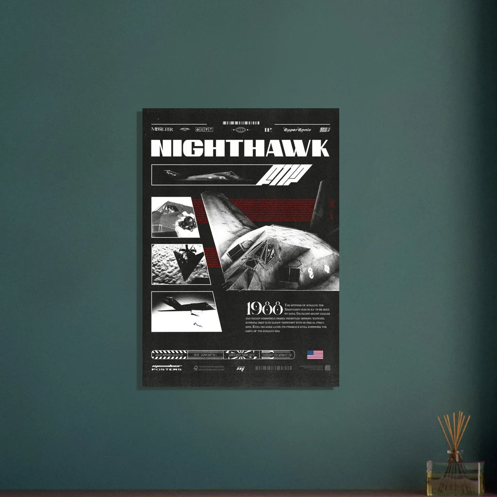 Retro F117 Nighthawk Premium Matte Poster - Missileer Posters