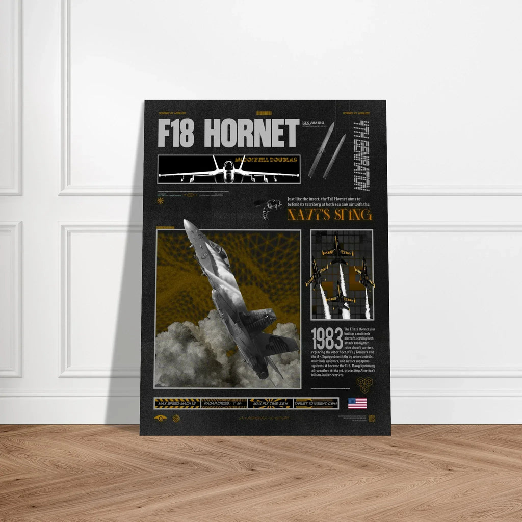 F18 Hornet Brutalism Premium Matte Poster - Missileer Posters